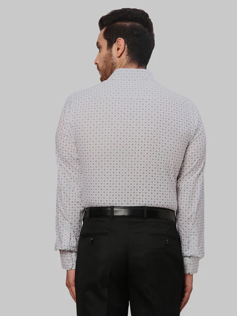 Raymond Men Blue Printed Slim Fit Cotton Shirt - Image 4