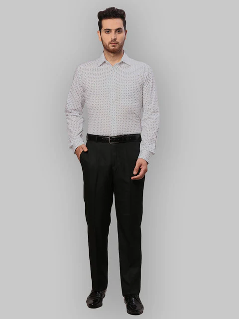 Raymond Men Blue Printed Slim Fit Cotton Shirt - Image 5