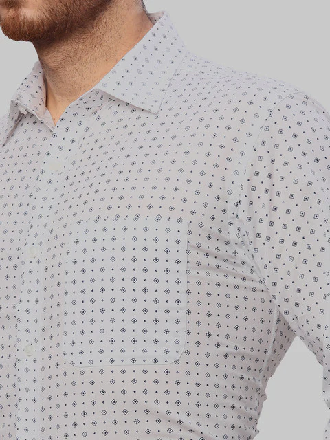 Raymond Men Blue Printed Slim Fit Cotton Shirt - Image 6
