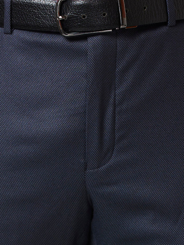 Raymond Men Blue Self Design Slim Fit Trouser - Image 7