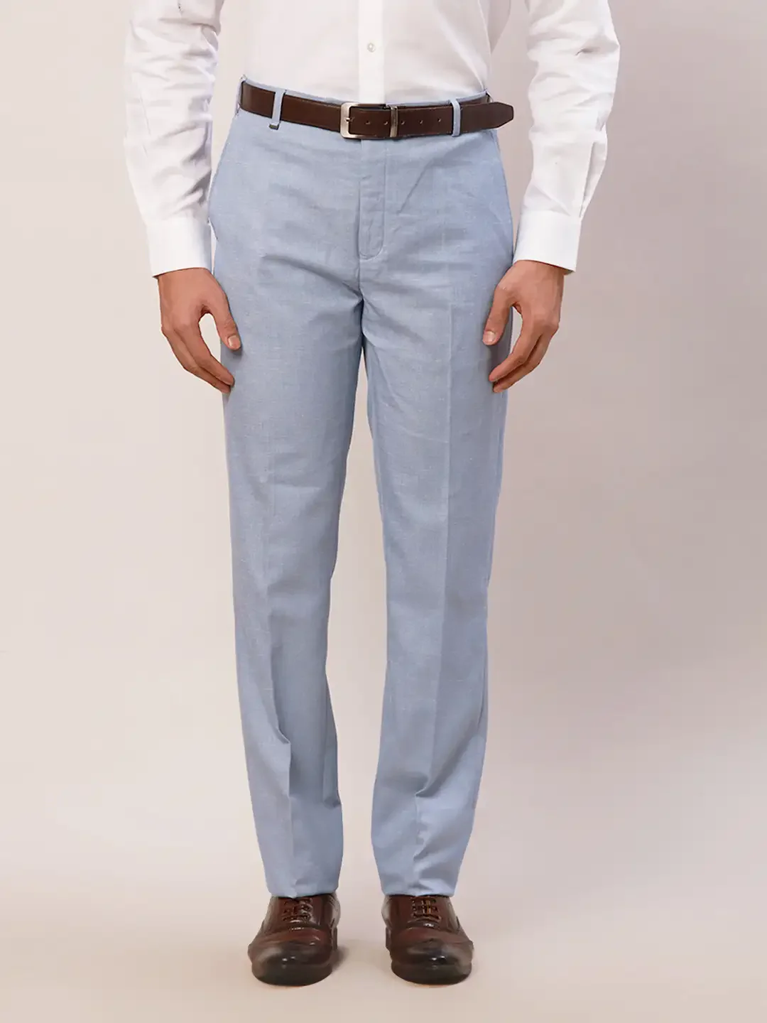 Raymond Men Blue Slim Fit Polyester Blend Trouser