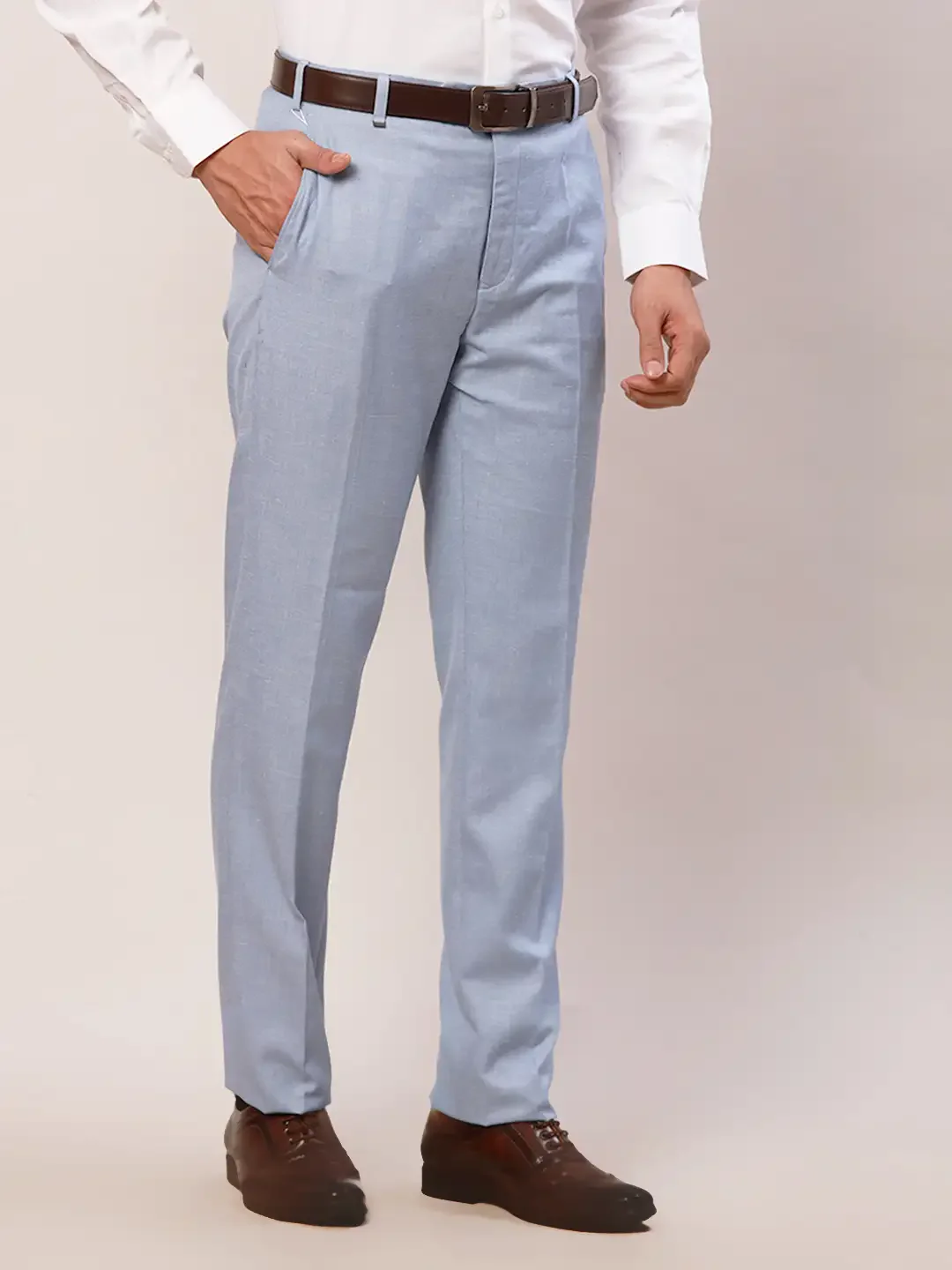 Raymond Men Blue Slim Fit Polyester Blend Trouser - Image 2