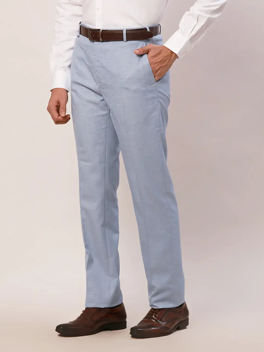 Raymond Men Blue Slim Fit Polyester Blend Trouser - Image 3