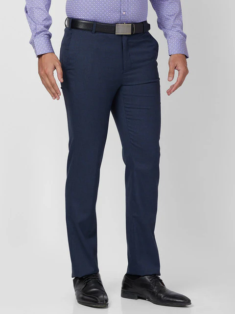 Raymond Men Blue Slim Fit Checks Trouser - Image 2