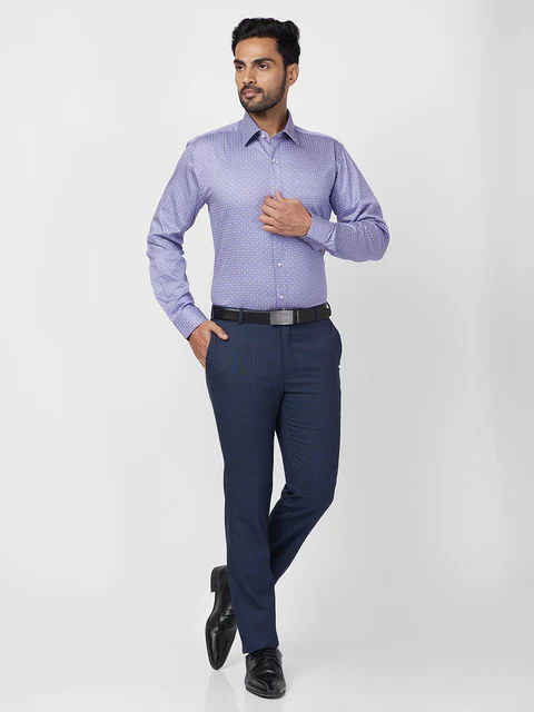 Raymond Men Blue Slim Fit Checks Trouser - Image 5