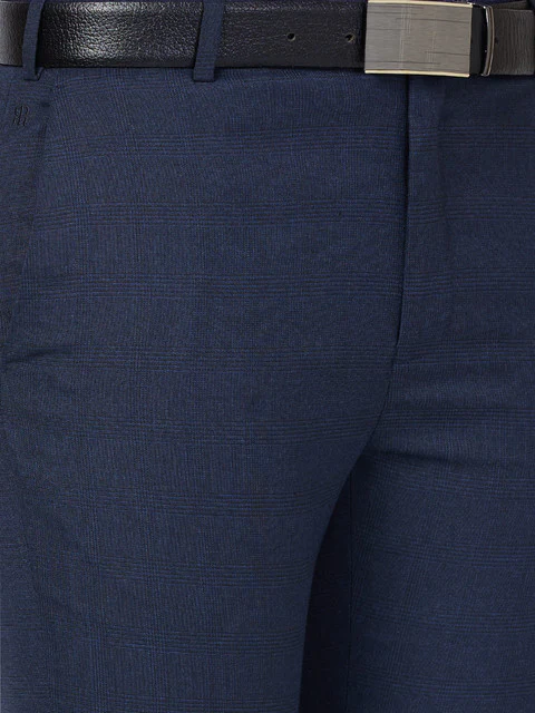 Raymond Men Blue Slim Fit Checks Trouser - Image 6