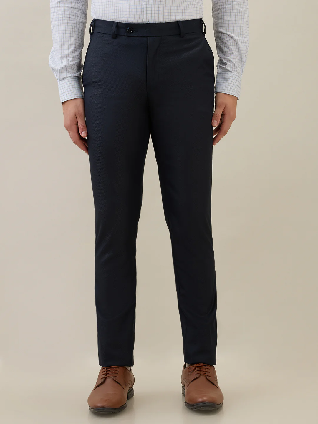 Raymond Men Blue Slim Fit Polyester Blend Trouser