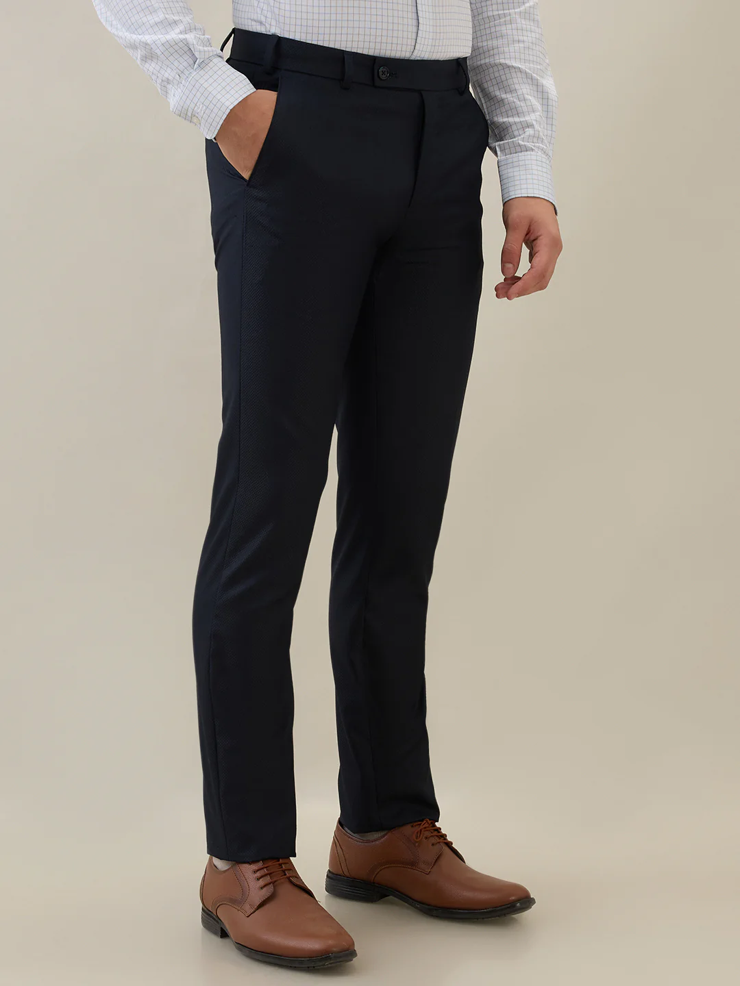 Raymond Men Blue Slim Fit Polyester Blend Trouser - Image 2