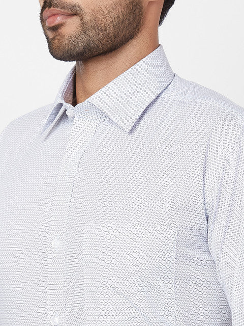 Raymond Men Blue Slim Fit Printed Shirt