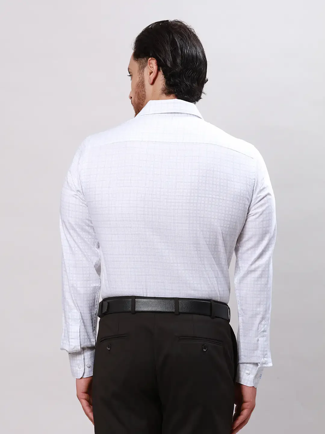 Raymond Men Blue Slim Fit Structure Cotton Shirts - Image 4