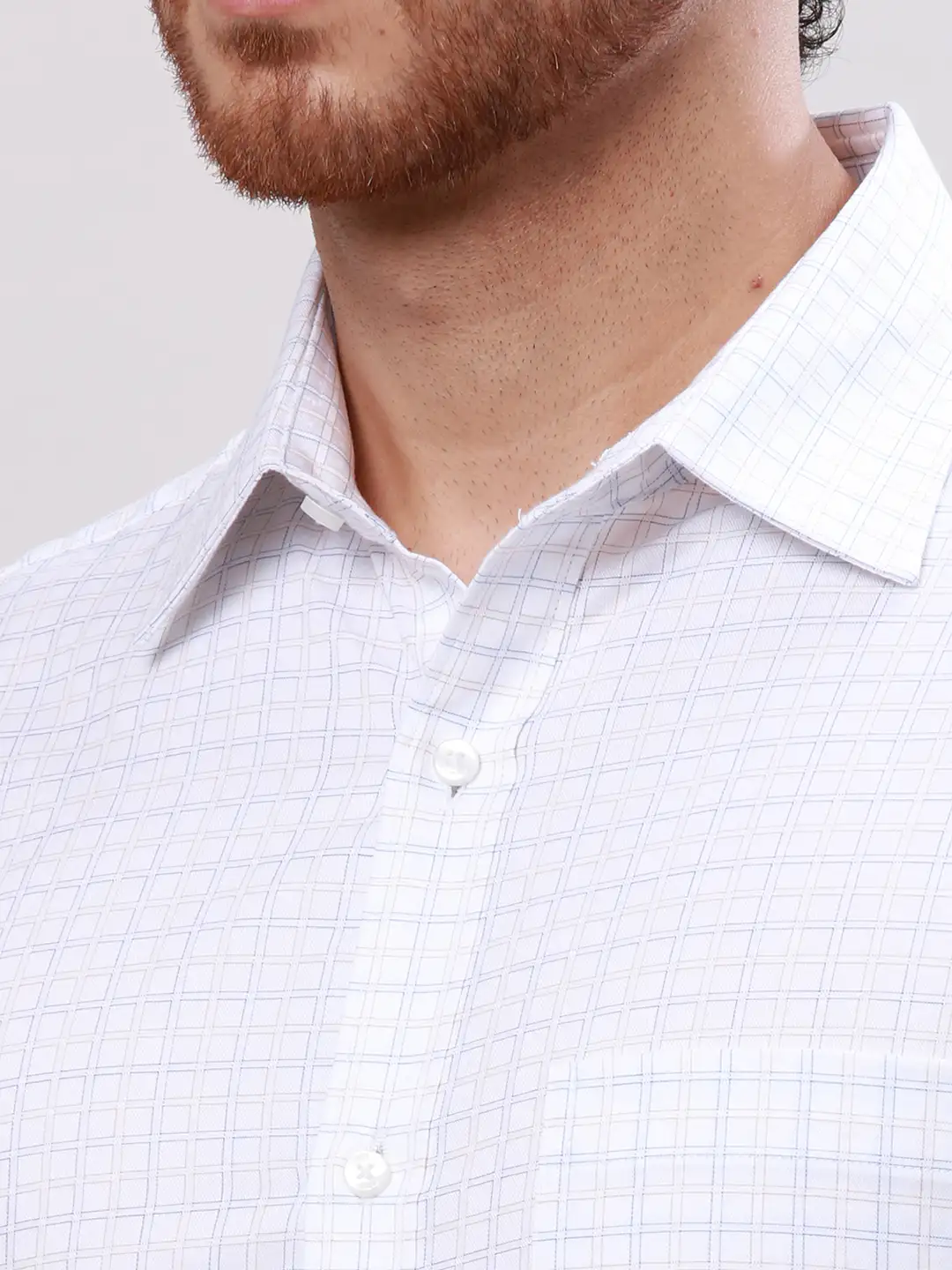 Raymond Men Blue Slim Fit Structure Cotton Shirts - Image 6