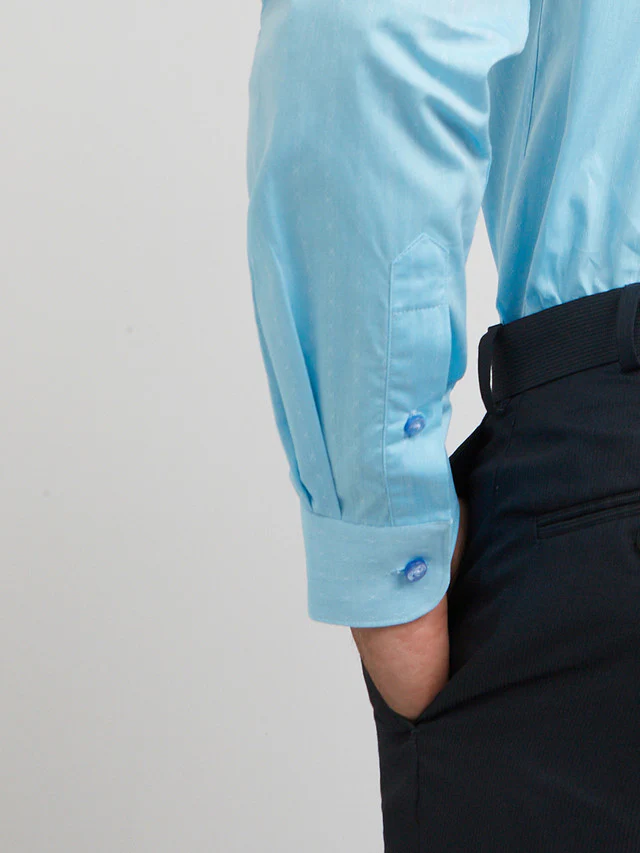Raymond Men Blue Slim Fit Structure Formal Shirt - Image 7