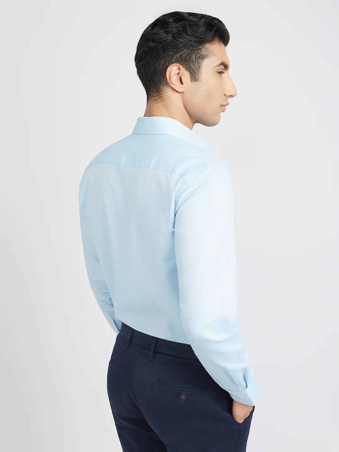 Raymond Men Blue Slim Fit Structured Shirt - Image 4