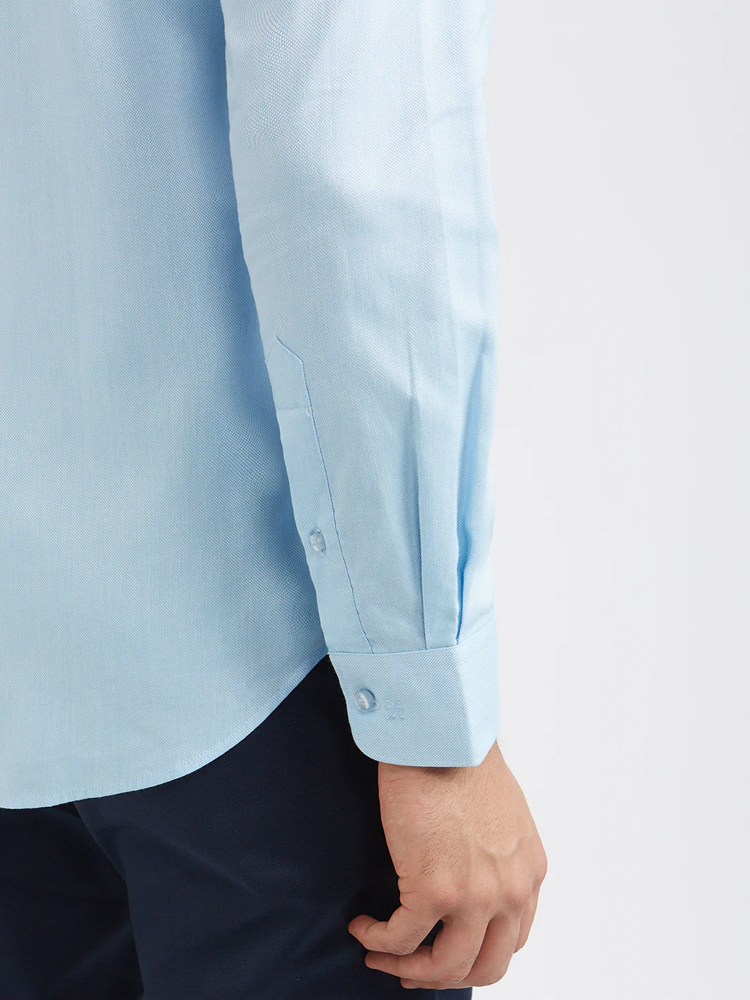 Raymond Men Blue Slim Fit Structured Shirt - Image 7