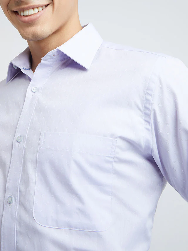Raymond Men Purple Structured Slim Fit Cotton Formal Shirt - Image 6