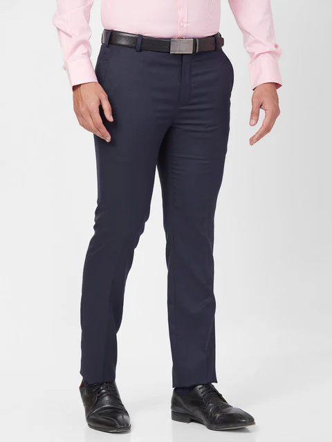 Raymond Men Blue Slim Fit Structured Trouser - Image 2