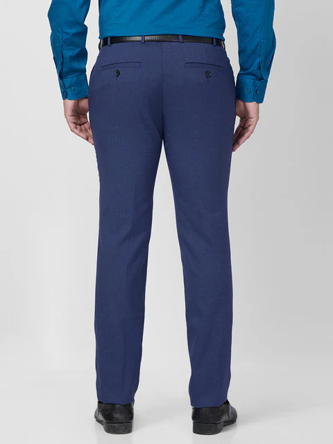 Raymond Men Blue Slim Fit Structured Trouser - Image 4