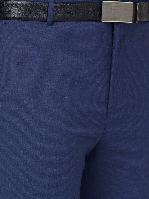 Raymond Men Blue Slim Fit Structured Trouser - Image 6