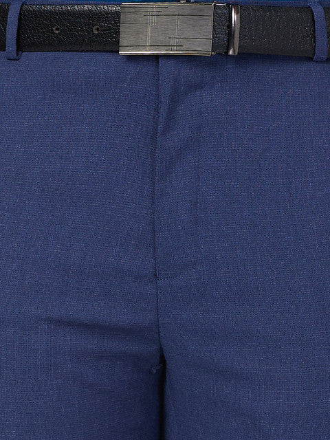 Raymond Men Blue Slim Fit Structured Trouser - Image 7