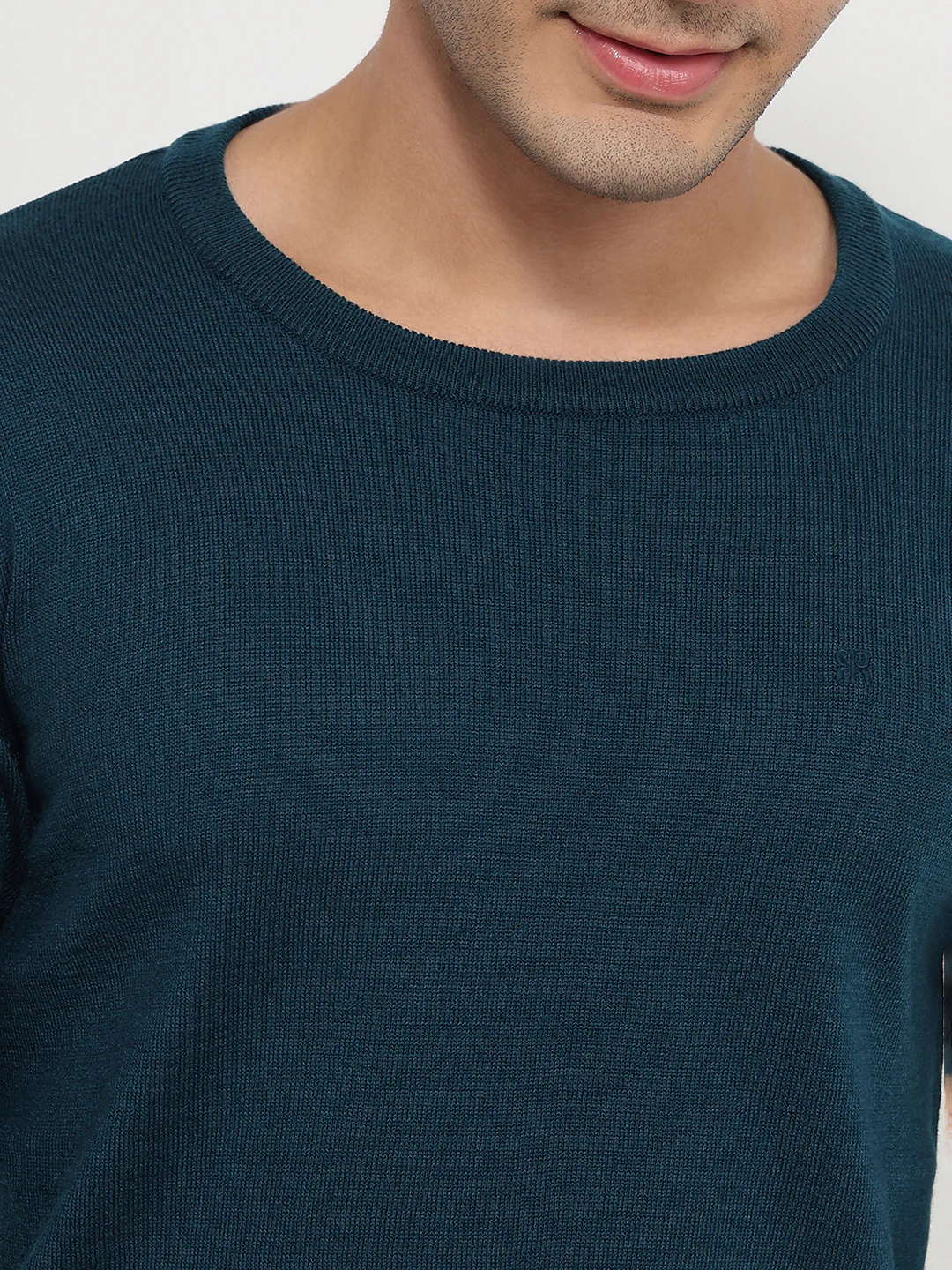 Raymond Men Blue Solid Acrylic Sweatshirt - Image 6