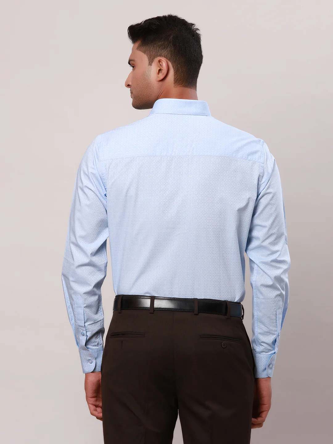 Raymond Men Blue Contemporary Fit Solid Formal Shirt - Image 4
