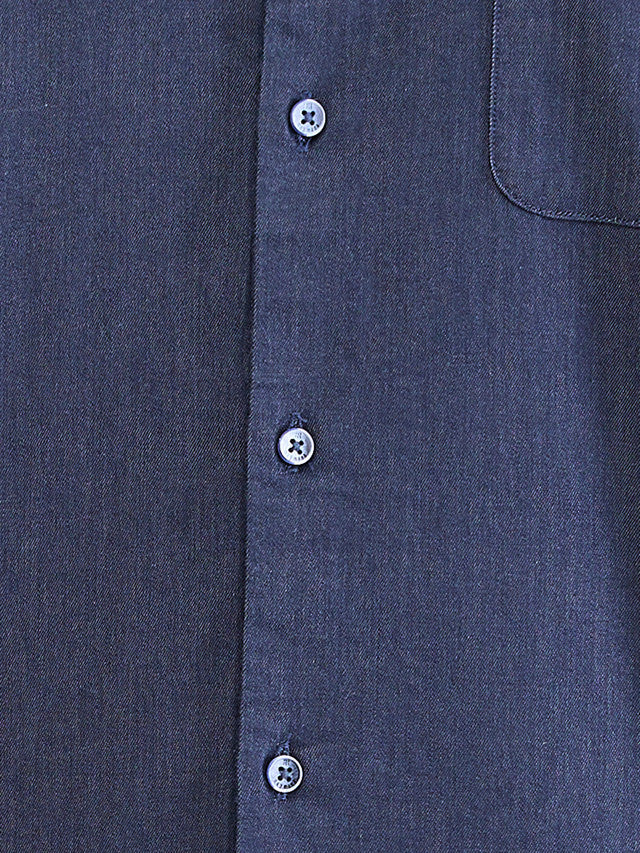Raymond Men Blue Solid Contemporary Fit Full Sleeve Spread Collar Shirt - Image 7