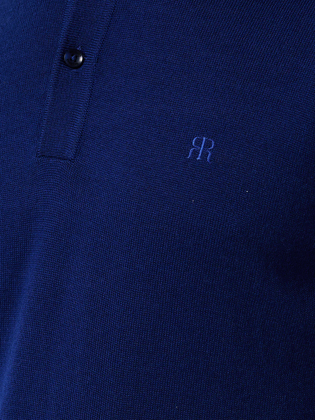 Raymond Men Blue Solid Contemporary Fit M Blend Sweatshirt - Image 6