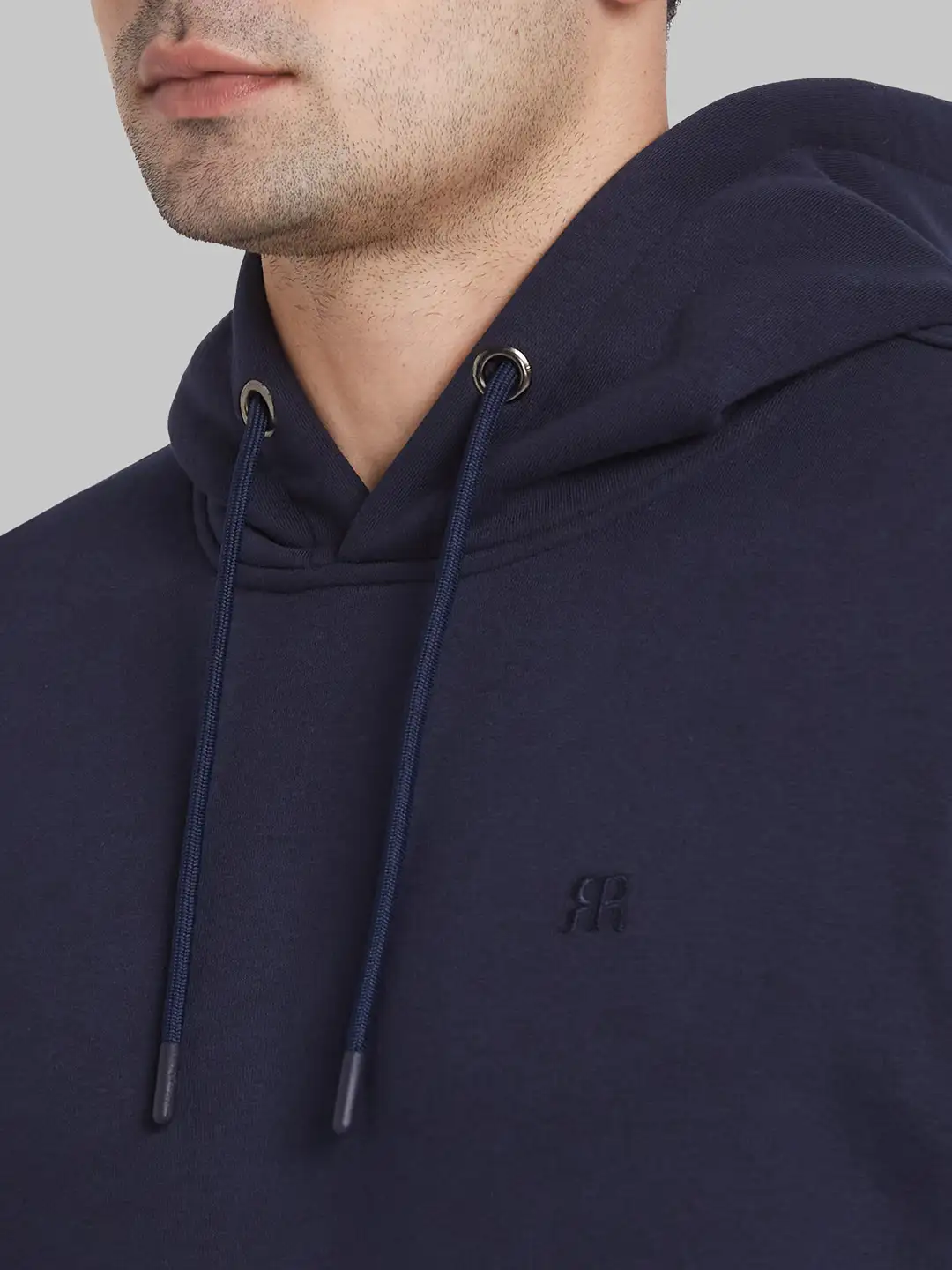 Raymond Men Blue Solid Regular Fit Cotton Blend Sweatshirt - Image 6