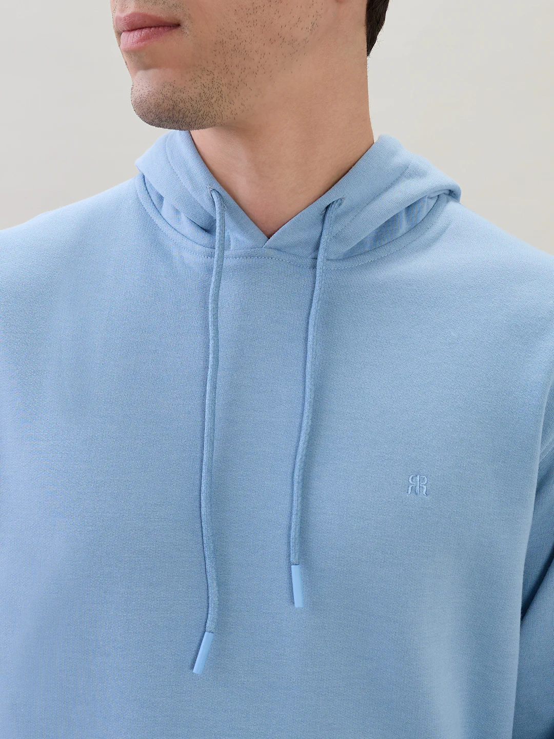 Raymond Men Blue Solid Regular Fit Cotton Blend Sweatshirt - Image 6