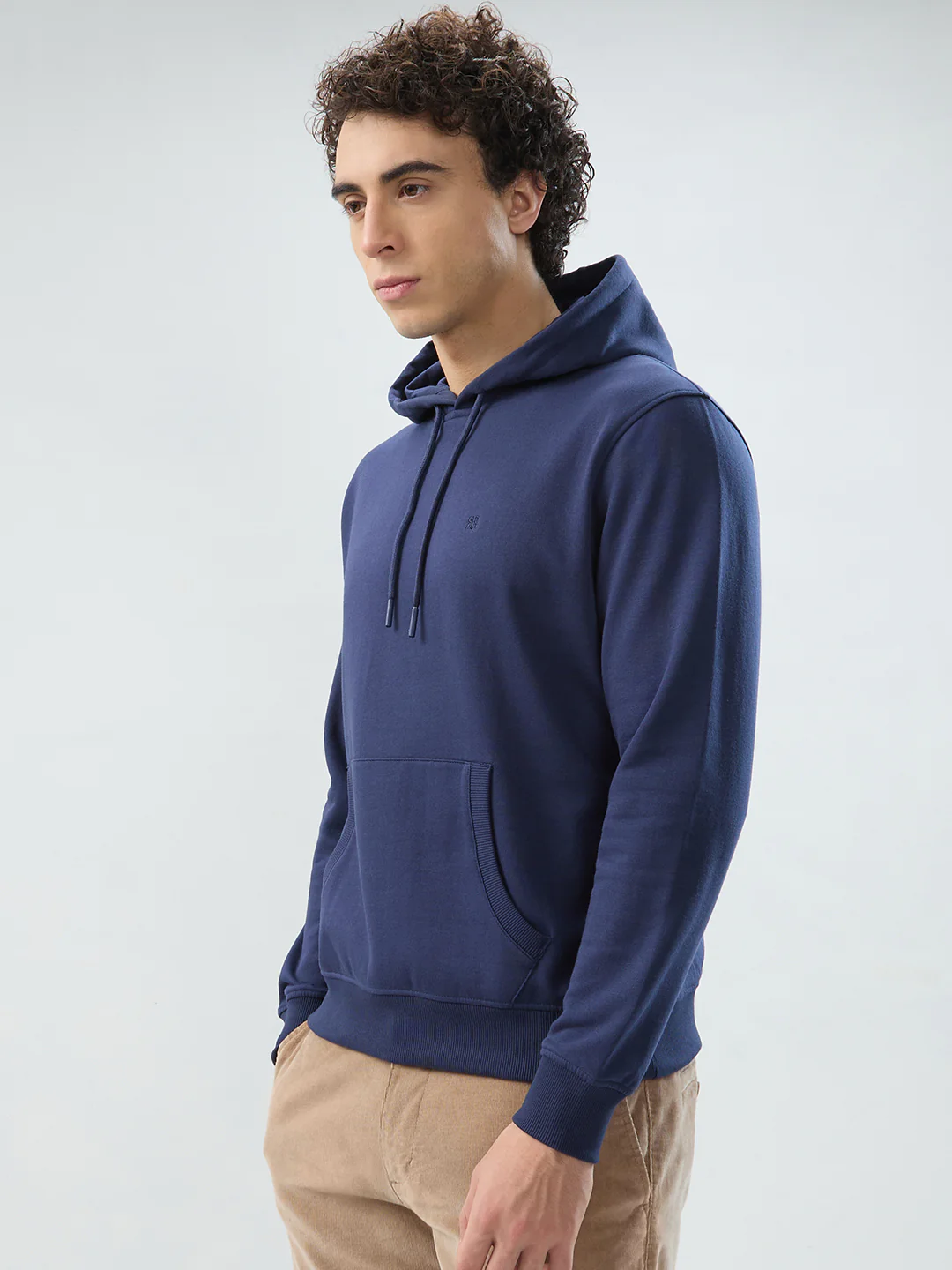 Raymond Men Blue Solid Regular Fit Cotton Blend Sweatshirt - Image 3