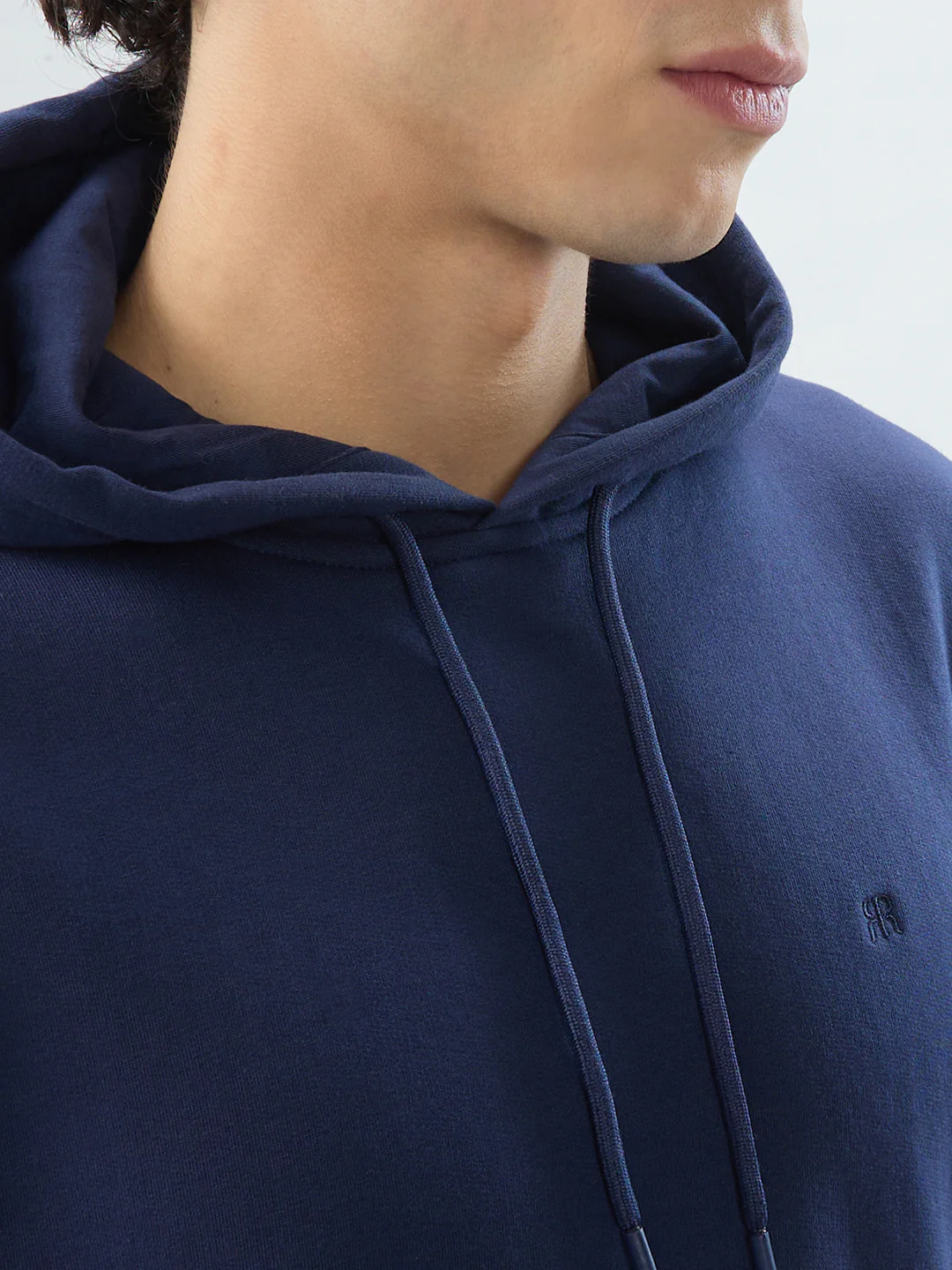 Raymond Men Blue Solid Regular Fit Cotton Blend Sweatshirt - Image 6