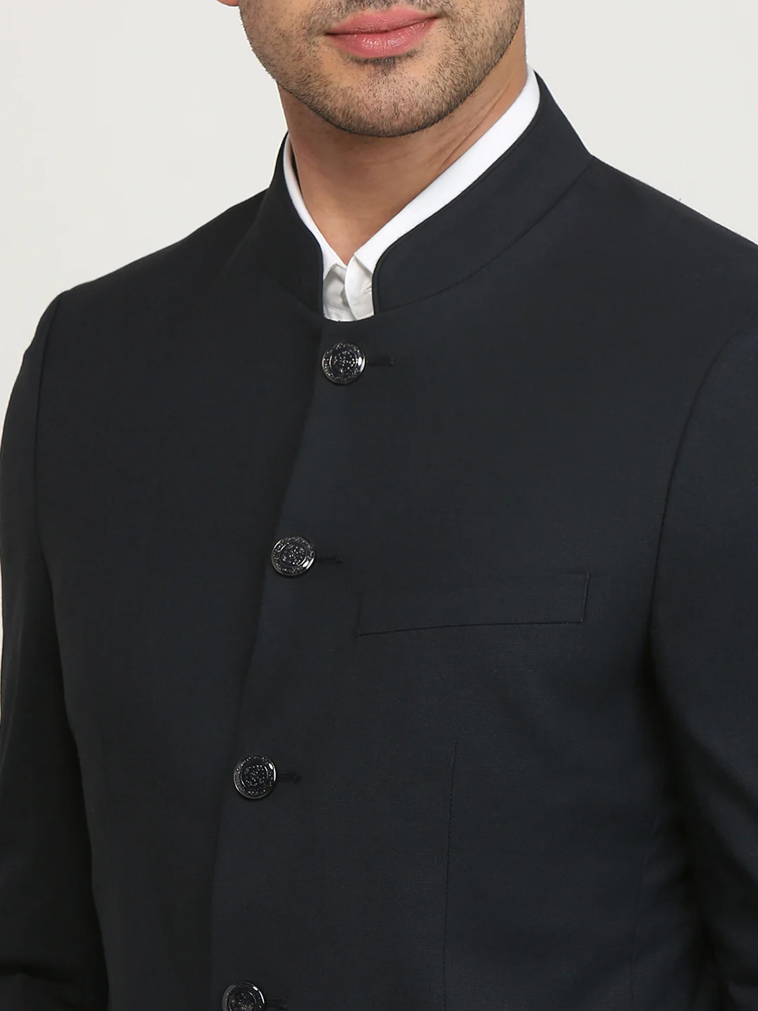 Raymond Men Blue Solid Regular Fit Polyester Blend Blazer - Image 6