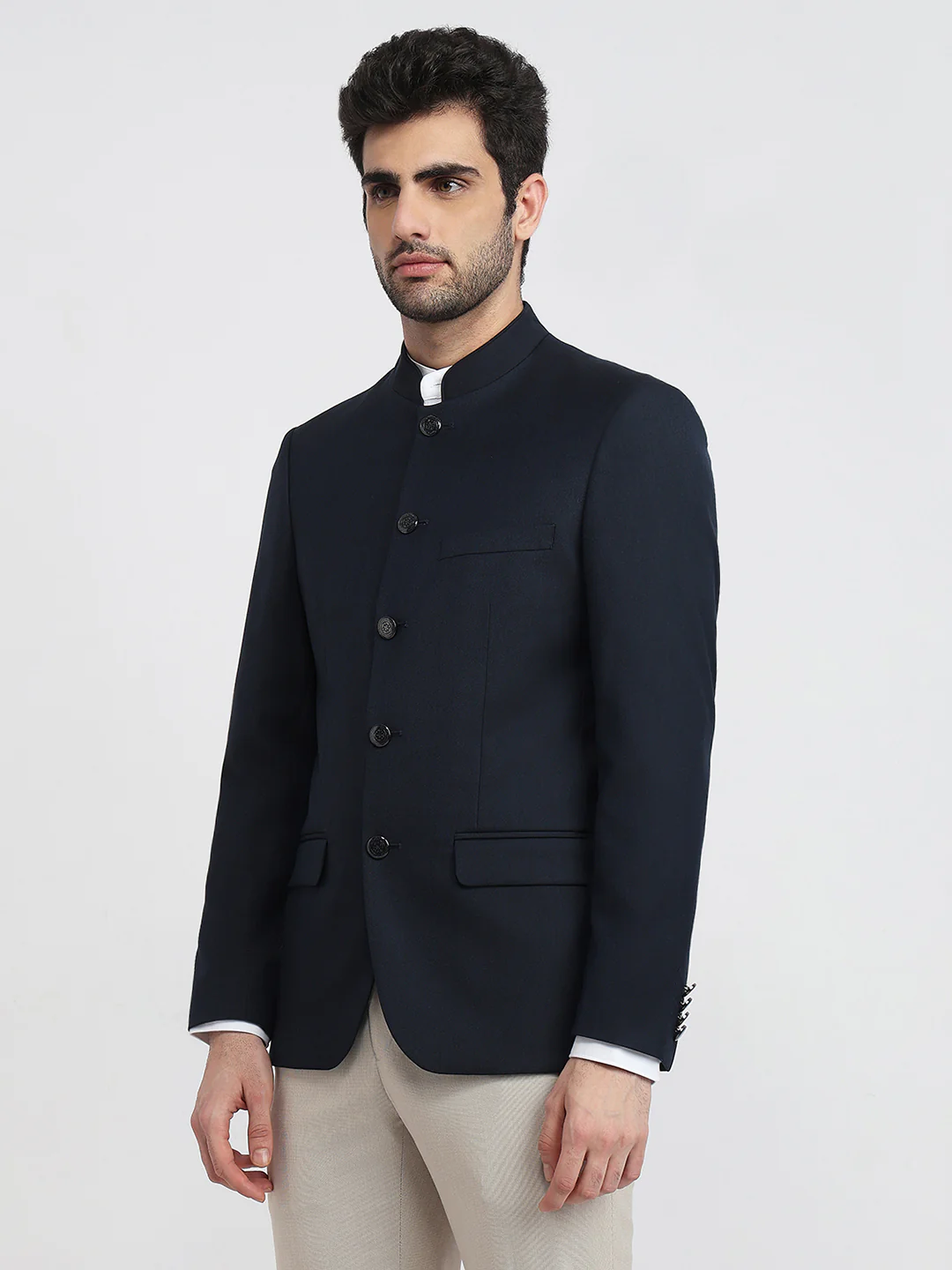 Raymond Men Blue Solid Regular Fit Polyester Blend Blazer - Image 2