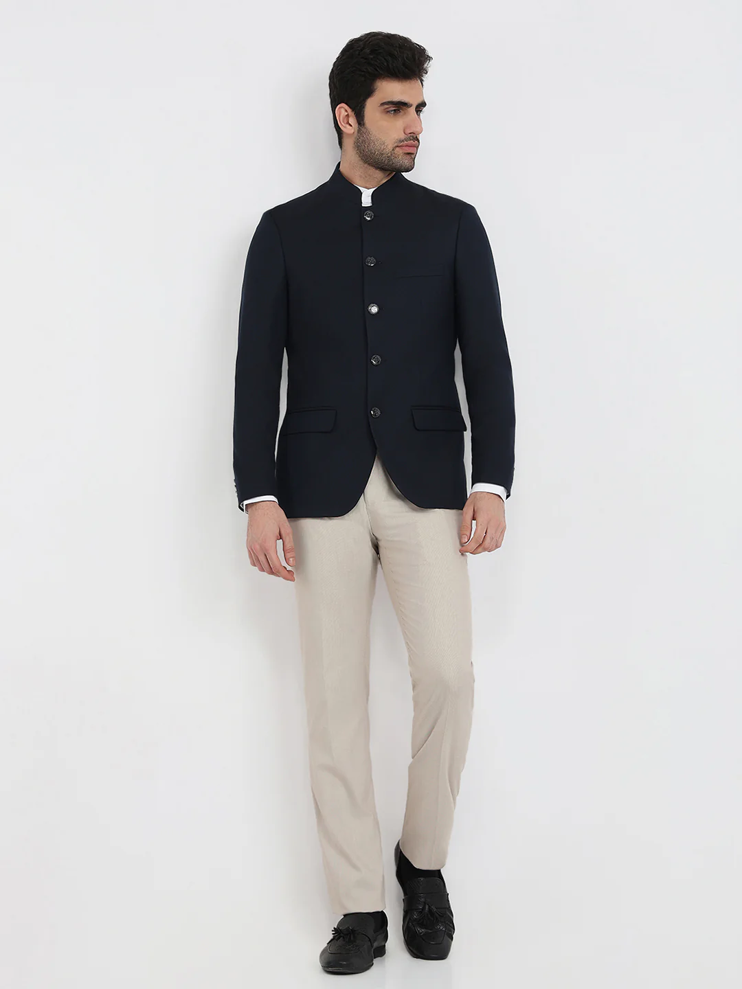 Raymond Men Blue Solid Regular Fit Polyester Blend Blazer - Image 5