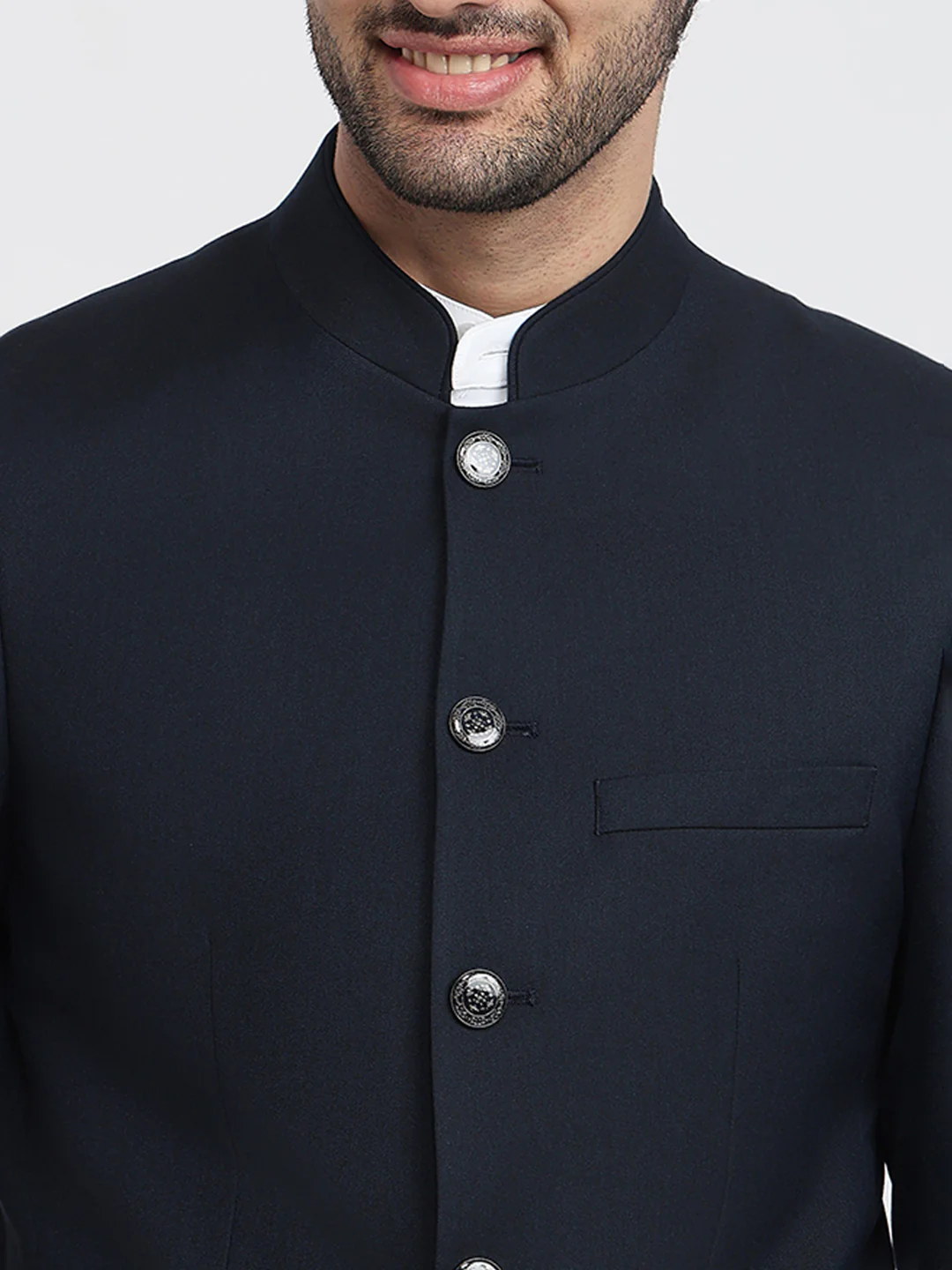 Raymond Men Blue Solid Regular Fit Polyester Blend Blazer - Image 6