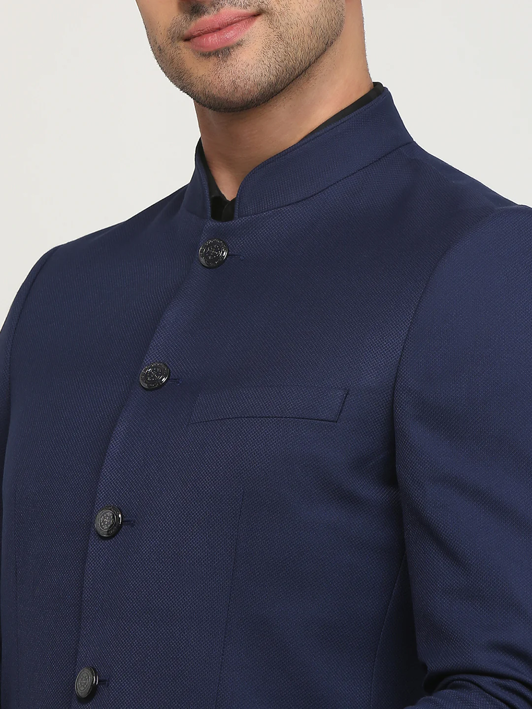 Raymond Men Blue Solid Regular Fit Polyester Blend Blazer - Image 6