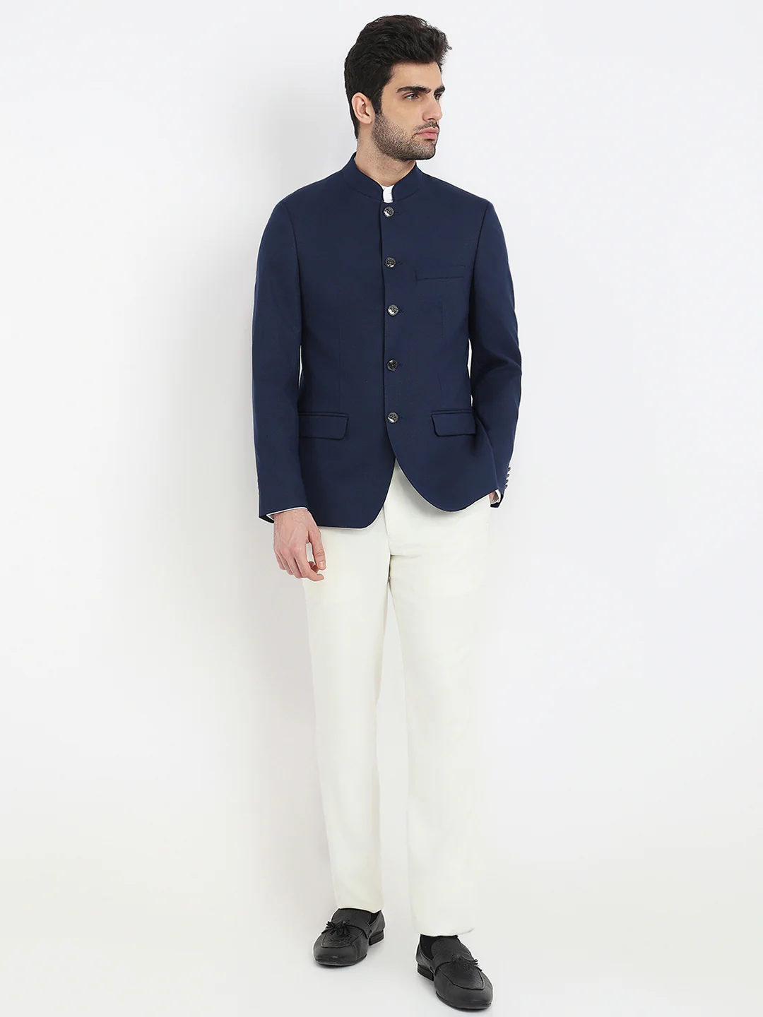 Raymond Men Blue Solid Regular Fit Polyester Blend Blazer - Image 5