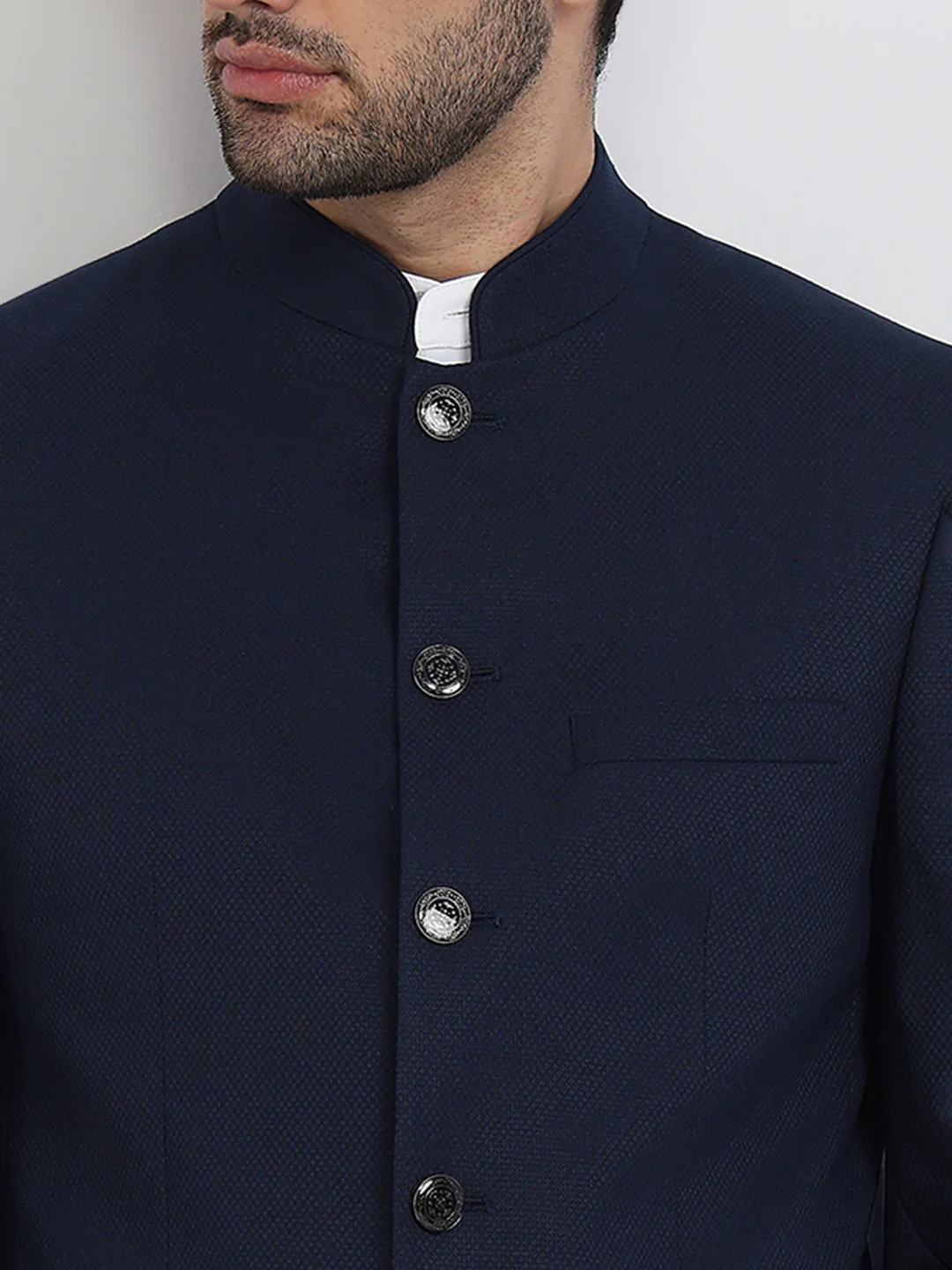 Raymond Men Blue Solid Regular Fit Polyester Blend Blazer - Image 6