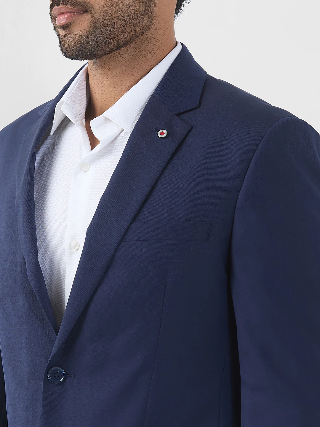 Raymond Men Blue Solid Regular Fit Polyester Blend Blazer - Image 6
