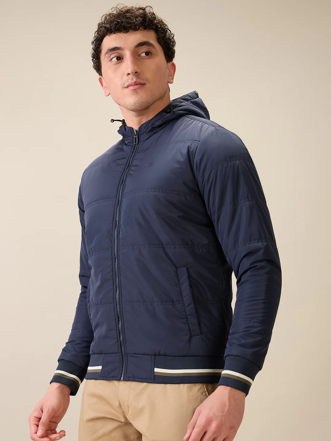 Raymond Men Blue Solid Regular Fit Polyester Full Sleeve Jacket - Image 3