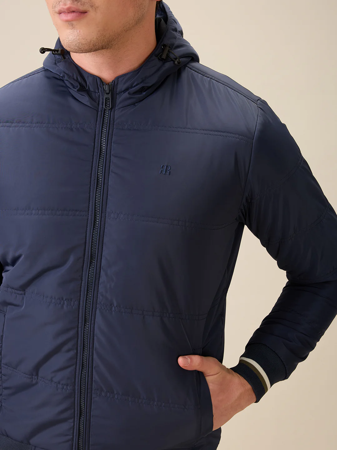 Raymond Men Blue Solid Regular Fit Polyester Full Sleeve Jacket - Image 6
