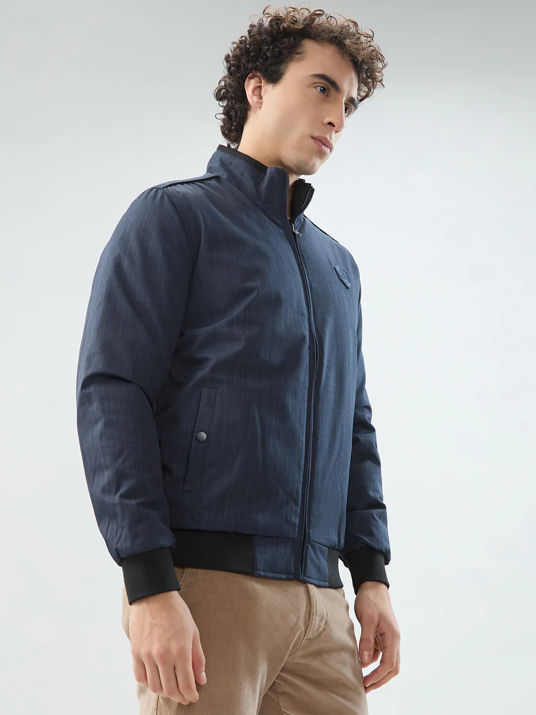 Raymond Men Blue Solid Regular Fit Polyester Jacket/Winterwear - Image 2