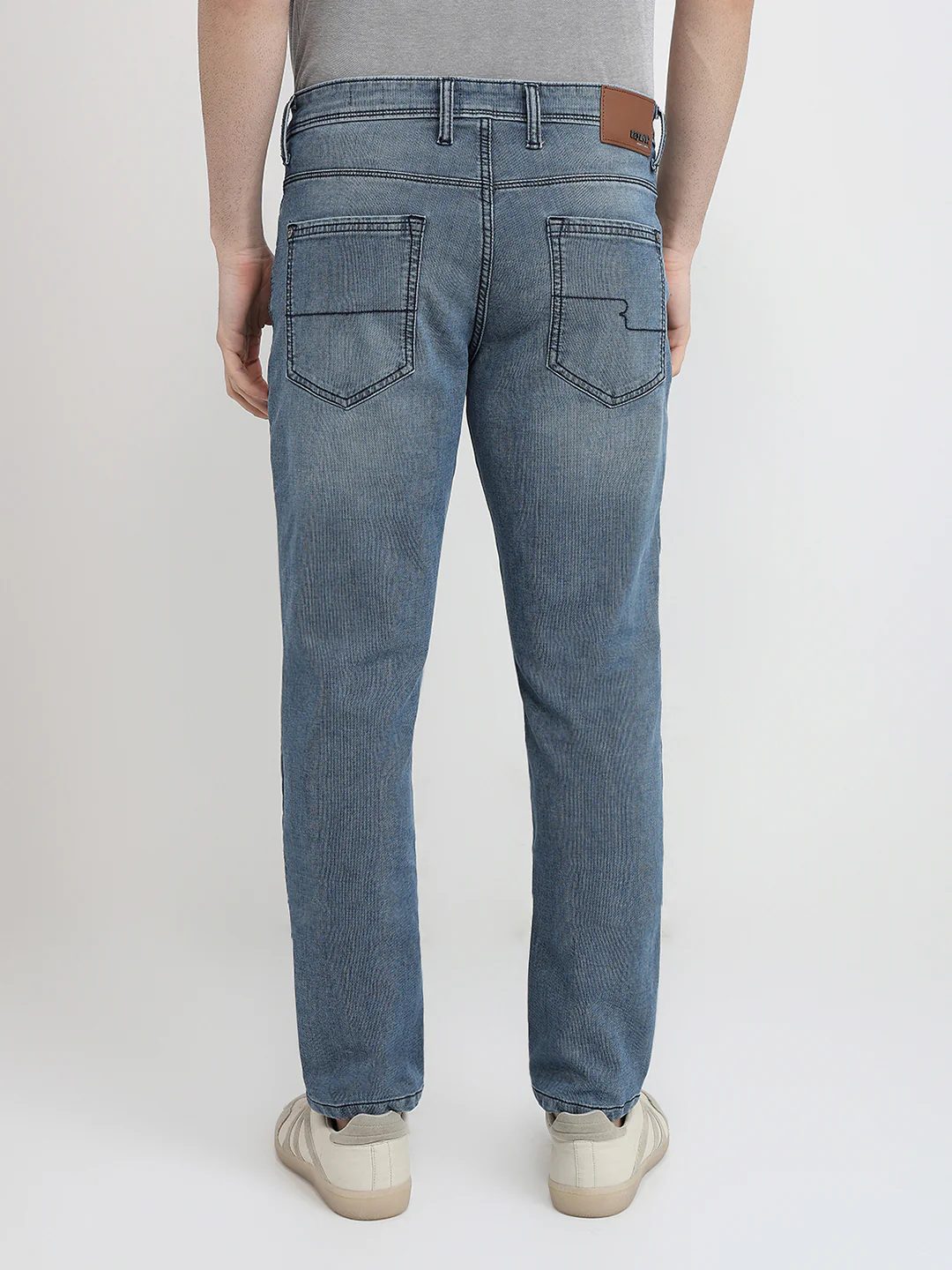 Raymond Men Blue Solid Slim Fit Cotton Blend Jeans - Image 4