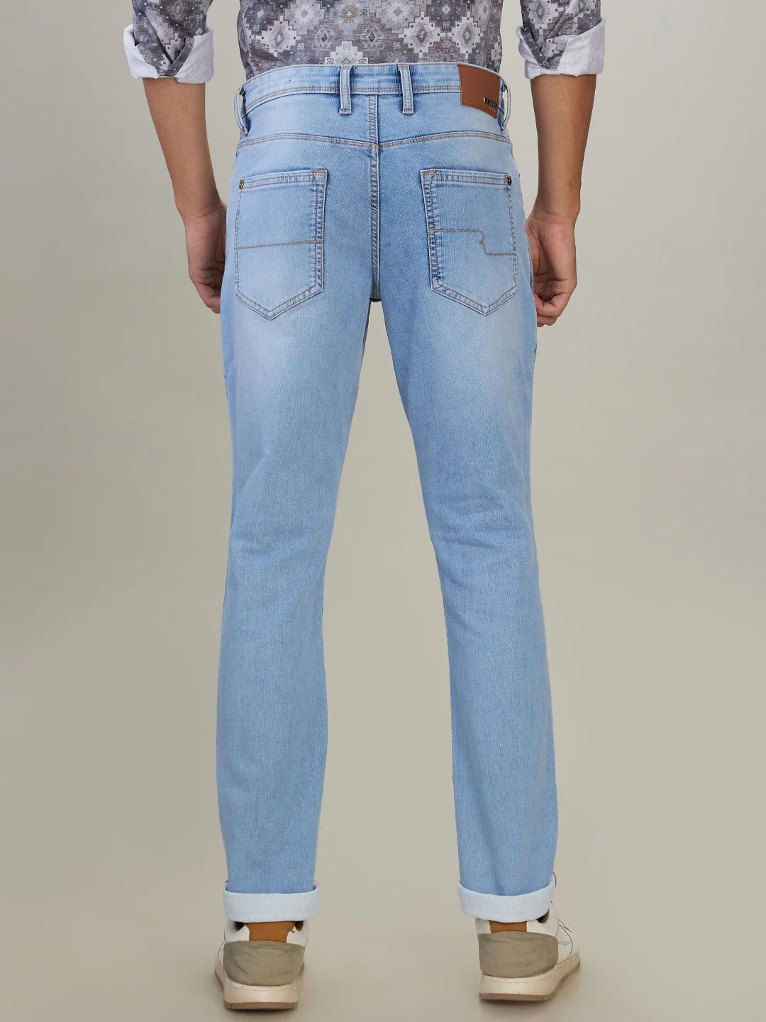 Raymond Men Blue Solid Slim Fit Cotton Blend Jeans - Image 4