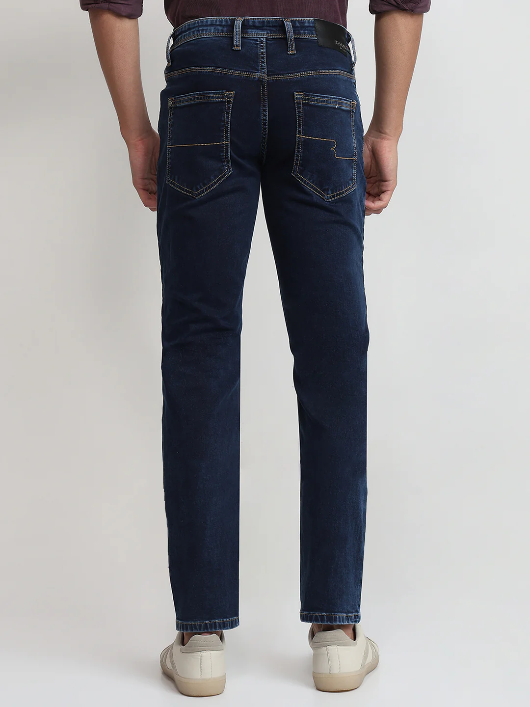Raymond Men Blue Solid Slim Fit Cotton Blend Jeans - Image 4