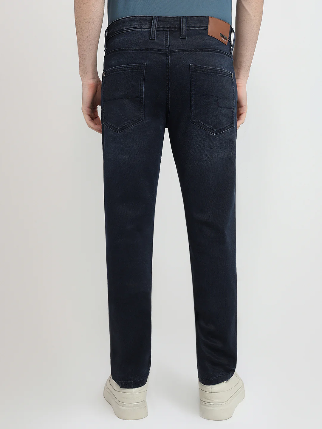 Raymond Men Blue Solid Slim Fit Cotton Blend Jeans - Image 4