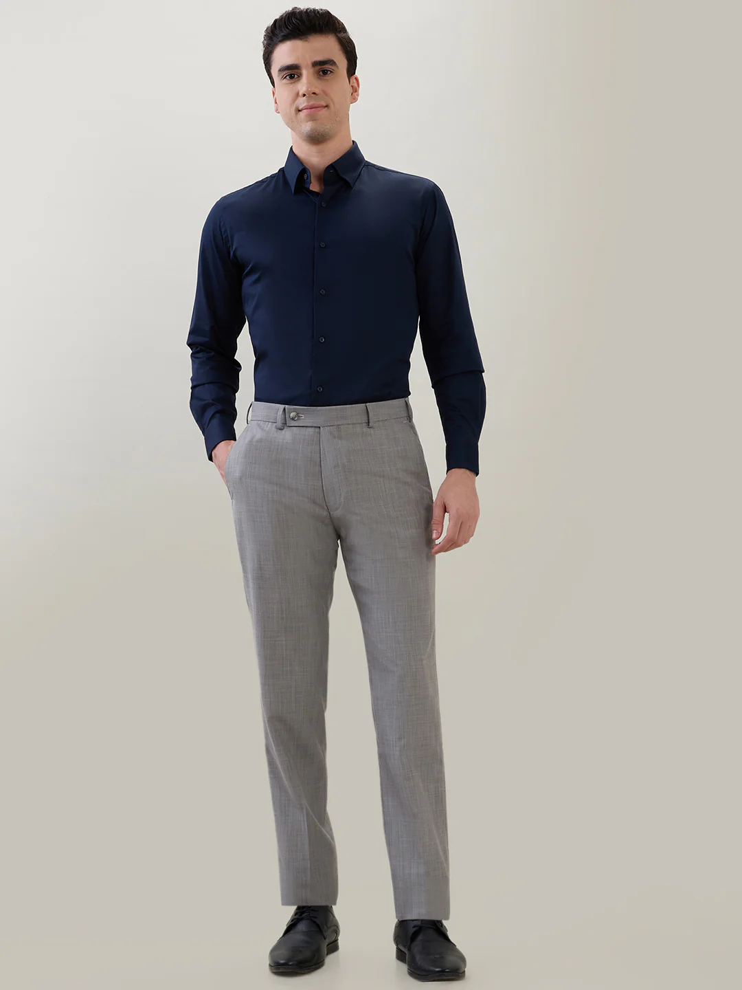 Raymond Men Blue Slim Fit Solid Formal Shirt - Image 5