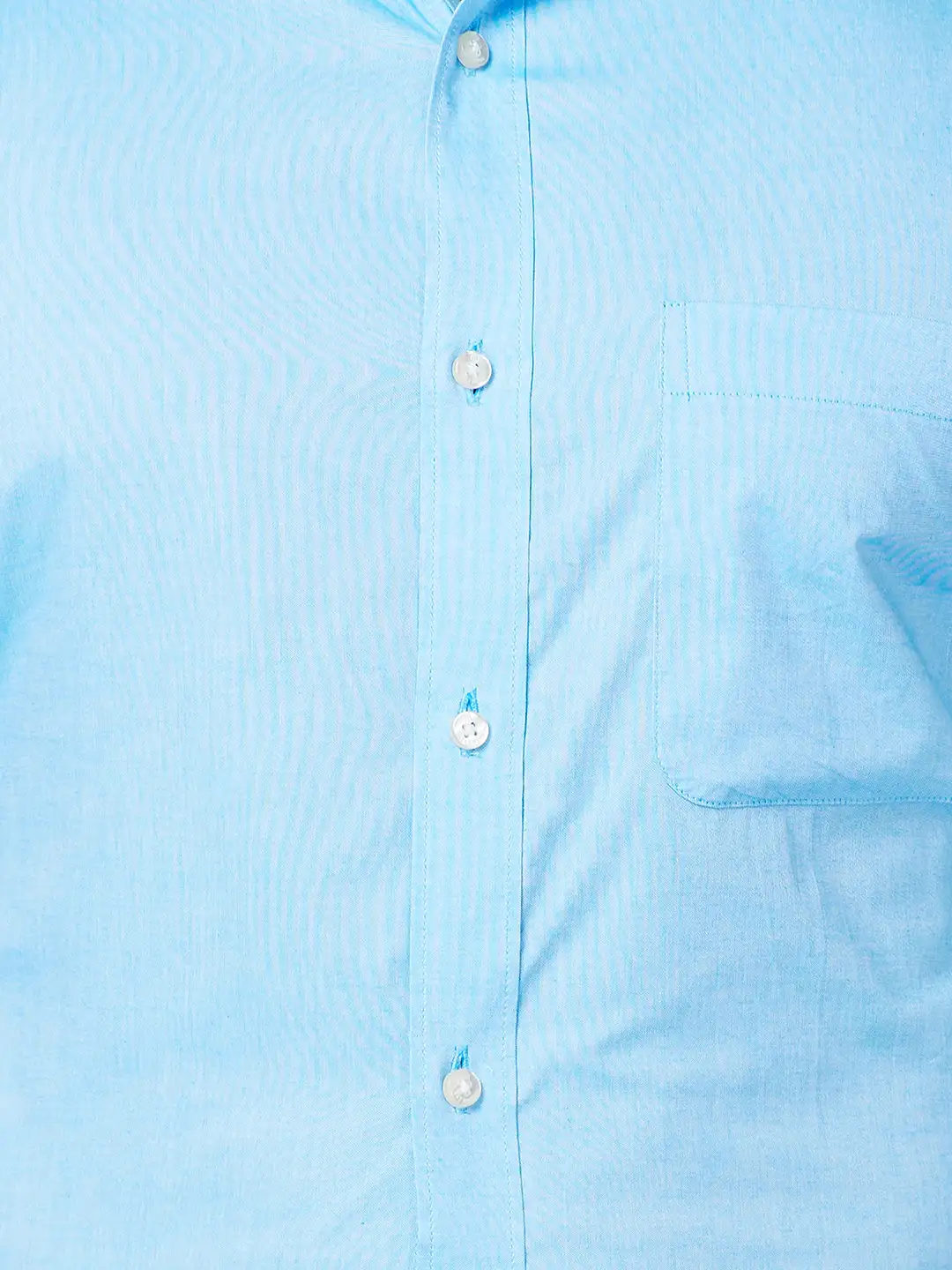 Raymond Men Blue Solid Slim Fit Cotton Shirt - Image 7