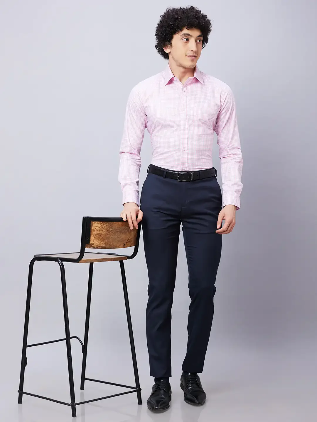 Raymond Men Blue Solid Slim Fit Polyester Blend Trouser - Image 5