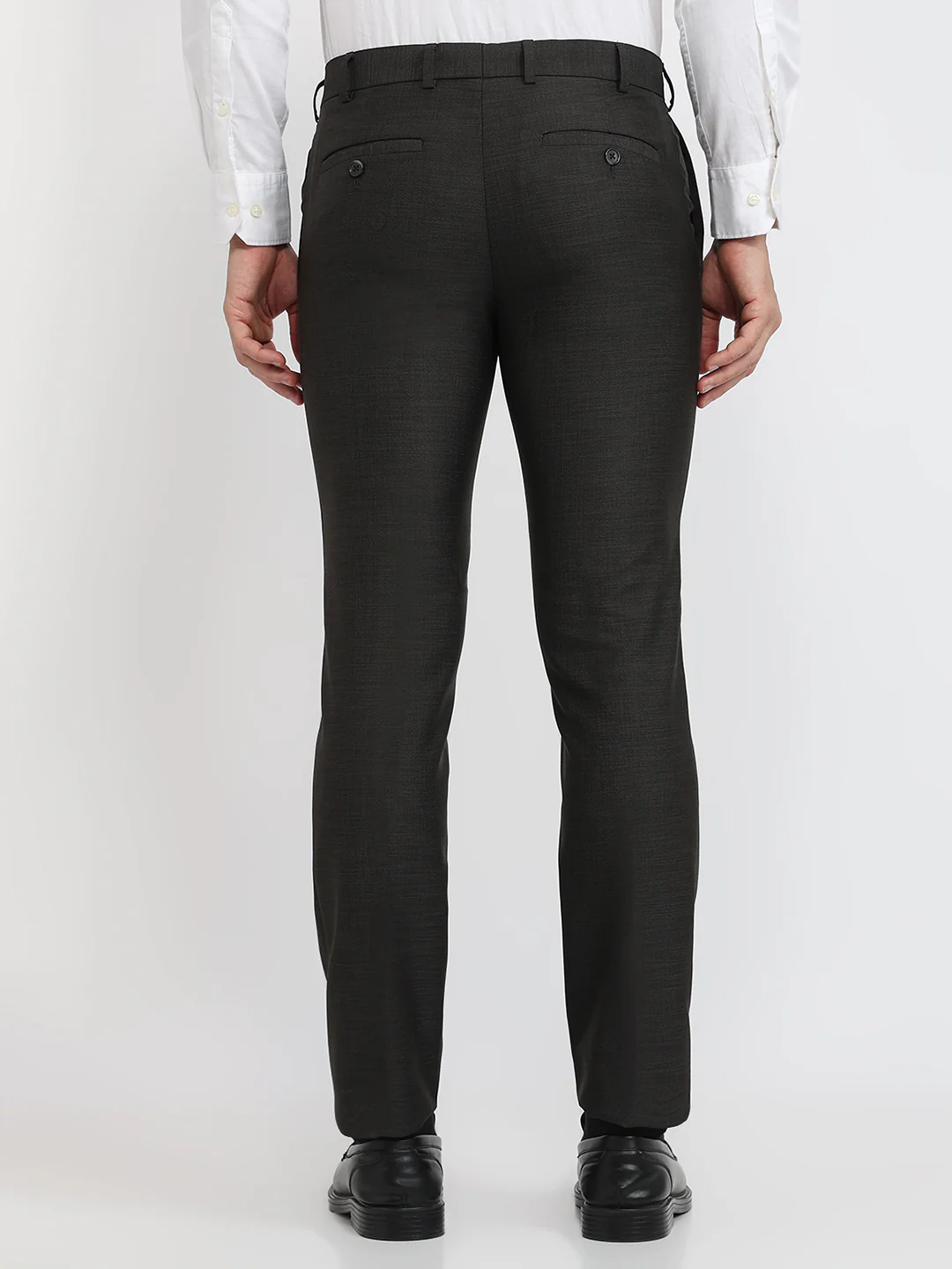 Raymond Men Blue Solid Slim Fit Polyester Blend Trouser - Image 4